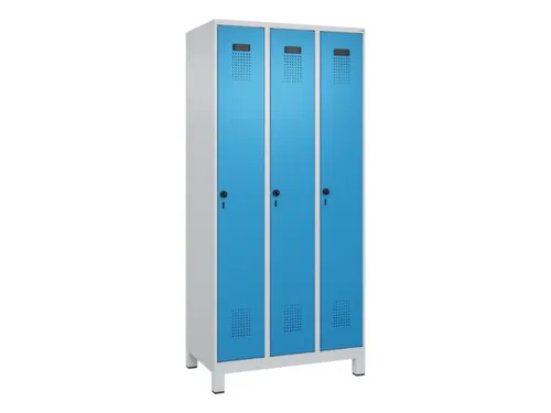 locker,HxBxD 1950x900x500mm,3vak,vak B 300mm,draaigrendel,voeten