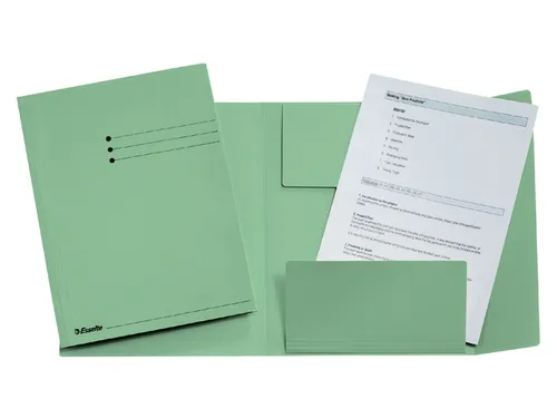 Dossiermap Esselte A4 3 kleppen manilla 275gr groen
