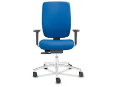 Bureaustoel,Synchroonmech.,Armleuningen Verst.,Zitting Stof Blauw