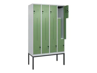 Z-garderobekast,HxBxD 2120x1200x500mm,vak B 150/300mm,draaigrendel - 2