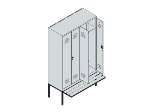 locker voor scheiding van kleding,HxBxD 2120x1200x815mm,4vak