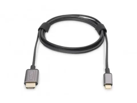 USB-C HDMI-adapter 1,8m 4K/30Hz zwart metalen behuizing
