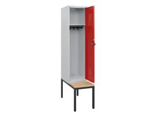 locker met bank,HxBxD 1950x400x815mm,1vak,vak B 400mm,draaigrendel - 1