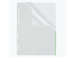Showtas Transparant Met Groene Indexstrook En 11-Gaats Perforatierand