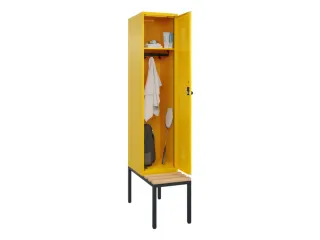 locker met bank,HxBxD 2120x400x815mm,1vak,vak B 400mm,draaigrendel - 1