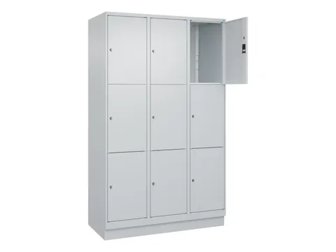 lockerkast,HxBxD 1950x1200x500mm,3x3vakken,vak B 400mm,cil.-slot