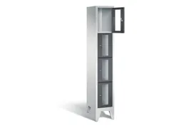 lockerkast 1850x320x500mm 1x4 vakken Cilinderslot Poten, RAL7021