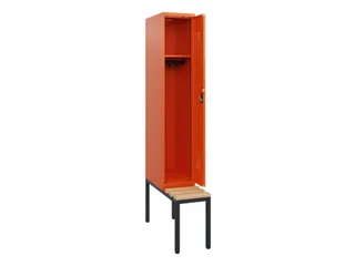 locker met bank,HxBxD 1950x300x815mm,1vak,vak B 300mm,cilinderslot - 1