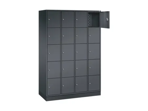 lockerkast,HxBxD 1950x1220x500mm,4x5vakken,cil.-slot,sokkel