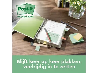 Memoblok 3m Post-it 654-1rpt 76x76mm 16 Stuks Recycled Assorti - 7