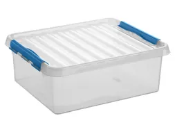 Q-line opbergbox 25L transparant blauw - 50c40c18cm