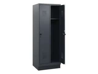 schoollocker,HxBxD 1630x600x500mm,2vak,vak B 300mm,draaigrendel,sokkel - 1