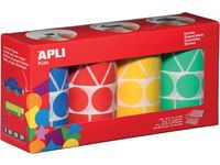 stickers XL, 4 rollen, 4 kleuren, 4 vormen