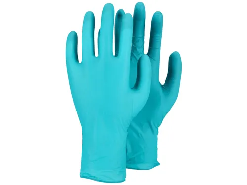 Tegera 84510 nitril wegwerphandschoenen groen maat 6, doos 10x10stuks