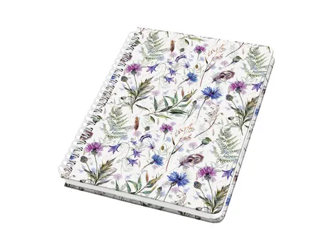 Notitieboek Jolie A5 spir. MISTY MEADOWS punt-gelijnd 120pag 100gr HC