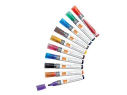 Viltstift Nobo whiteboard Liquid ink rond assorti 3mm 10st