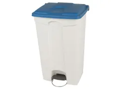 pedaalemmer,1x90l,HxBxD 820x500x412mm,romp PP wit,deksel PP blauw