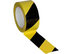 vloermarkeertape,PVC,geel/zwart,band LxB 33mx50mm