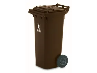 Vuilcontainer PE 80 liter HxBxD 930x448x530mm met wielen bruin - 2