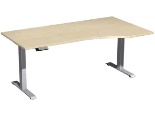 In hoogte verstelbaar bureau in vrije vorm,HxBxD 630-1280x1800x1000mm - 1