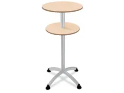 Statafel Stalen 4-Poots H 112cm Onderstel Zwart Blad Esdoorn