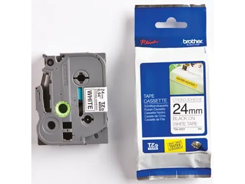 TZe tape voor P-Touch 24 mm, zwart wit