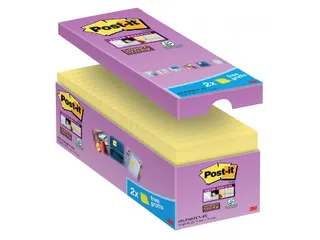 Memoblok 3M Post-it 654 Super Sticky 76x76mm geel 14+2 gratis - 2