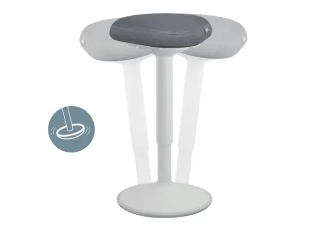 Ergo actieve zit/sta kruk met comfortzitting en gasveer 57-82cm grijs