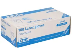 Handschoen CMT S latex poedervrij wit 100 stuks