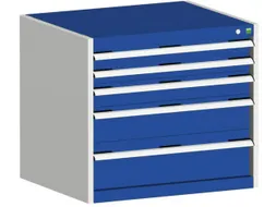 ladekast HxBxD 700x800x750mm 5laden romp RAL7035 front RAL5010