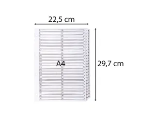 Tabbladen karton 160g A4 1-50 wit - 2