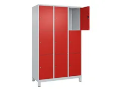 lockerkast,HxBxD 1950x1200x500mm,3x3vakken,vak B 400mm,cil.-slot