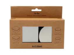 Blikjes Creativ Company cirkel en vierkant set à 4 stuks zilver