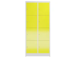 Lockerkast 1800x800x500mm 2x4 vakken cilinderslot, sokkel, RAL1018 - 2