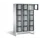 Lockerkast 1850x1200x500mm 3x5 vakken Cilinderslot Poten, RAL7021