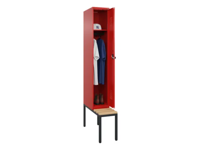 locker met bank,HxBxD 2120x300x815mm,1vak,vak B 300mm,draaigrendel