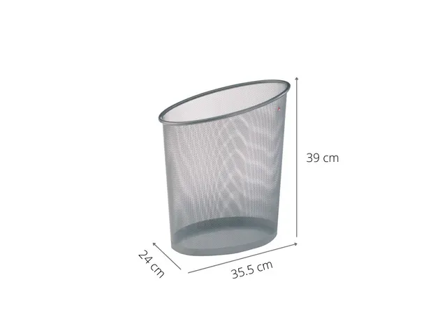 Mesh papierbak 18 liter zilvergrijs metaalgaas