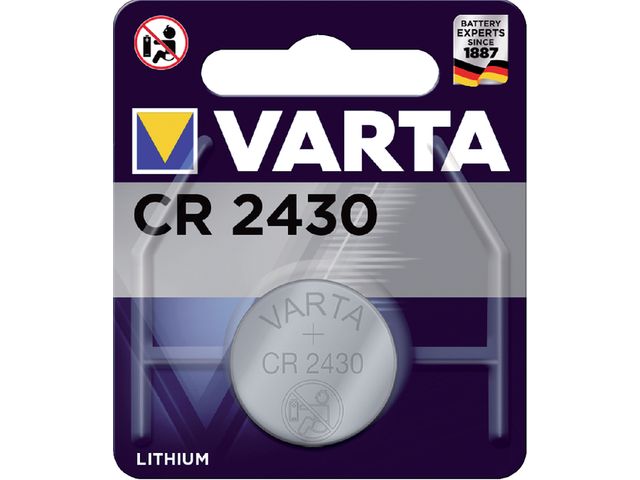 Batterij Varta knoopcel CR2430 lithium blister à 1 stuk | VoordeligeBatterijen.nl