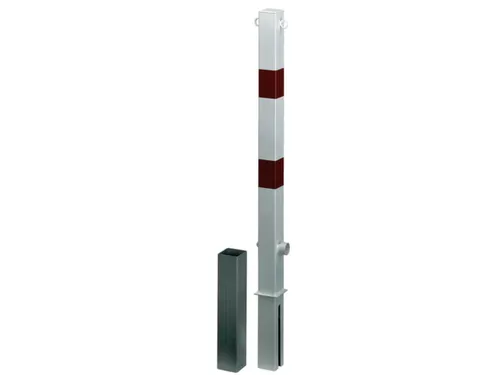 Afzetpaal Vierkant 70x70mm Uitneembaar Driekantslot Platte Kop