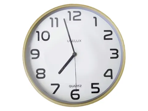 Wandklok Unilux Baltic Ø30,5cm hout/wit cijferaanduiding