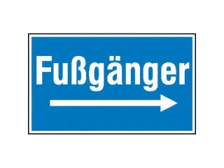 aanwijzingsbord,Voetgangers (met richtingspijl naar rechts) - 1