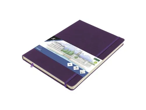Schetsboek Kangaro A4 purple heart PU HC 80 vel 140gr roomwit met elas