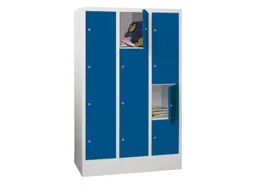 lockerkast,HxBxD 1518x900x500mm,3x4vakken,RAL7035,front RAL7035