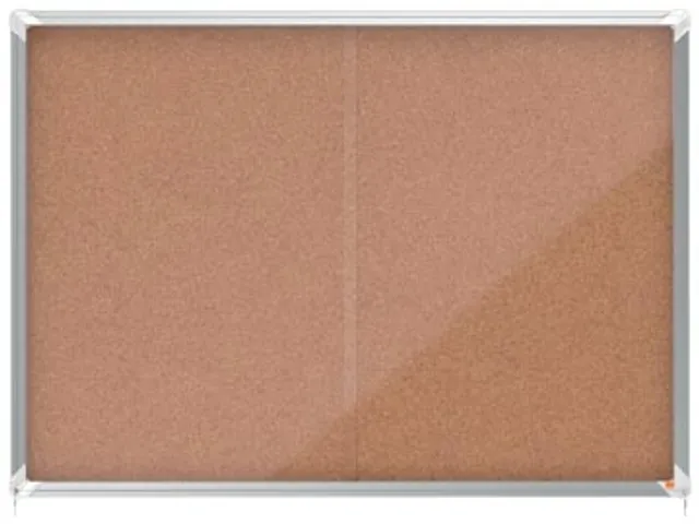 binnenvitrine met schuifdeur, kurk, ft 18xA4