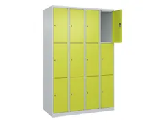 lockerkast,HxBxD 1850x1200x500mm,4x3vakken,vak B 300mm,cil.-slot