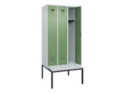 locker met bank,HxBxD 2120x900x815mm,3vak,vak B 300mm,cilinderslot