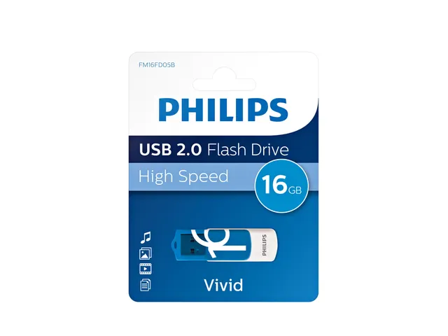 USB stick 2.0 Philips Vivid USB-A 16GB blauw