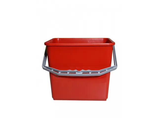Emmer kunststof rood rechthoek 6 liter