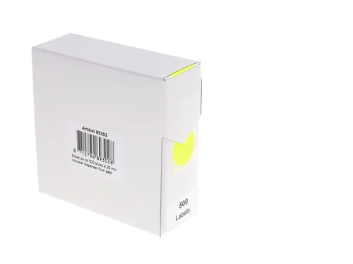Etiket Rillprint 25mm 500st op rol fluor geel