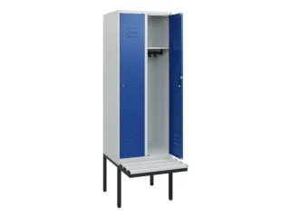 locker met bank,HxBxD 1950x600x815mm,2vak,vak B 300mm,cil.-slot - 2